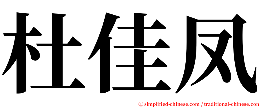 杜佳凤 serif font