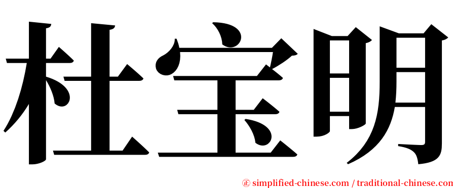 杜宝明 serif font