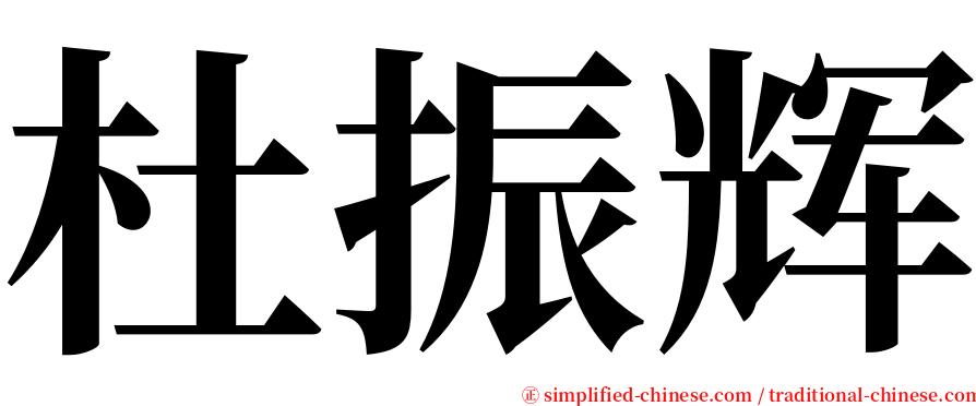 杜振辉 serif font