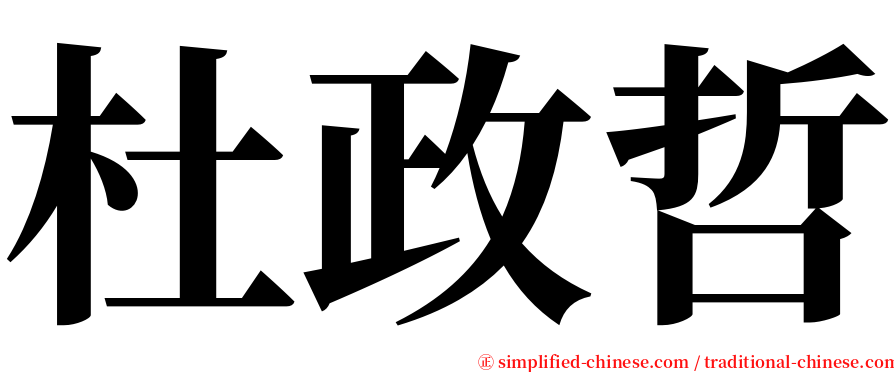 杜政哲 serif font