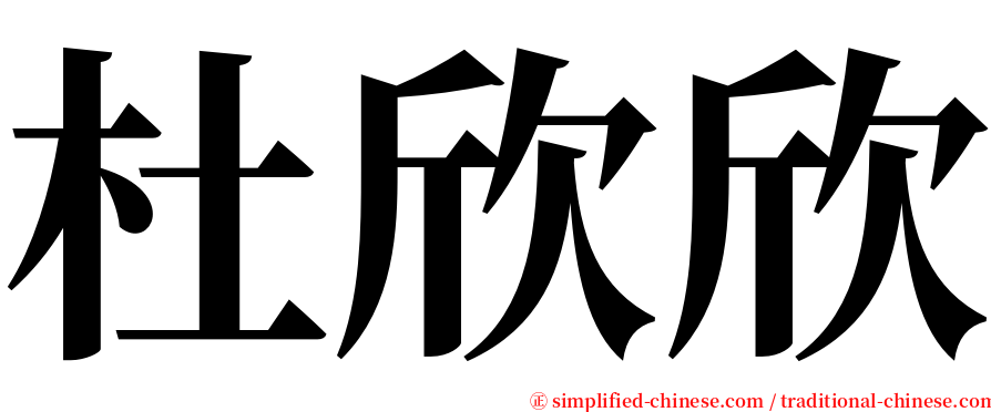 杜欣欣 serif font