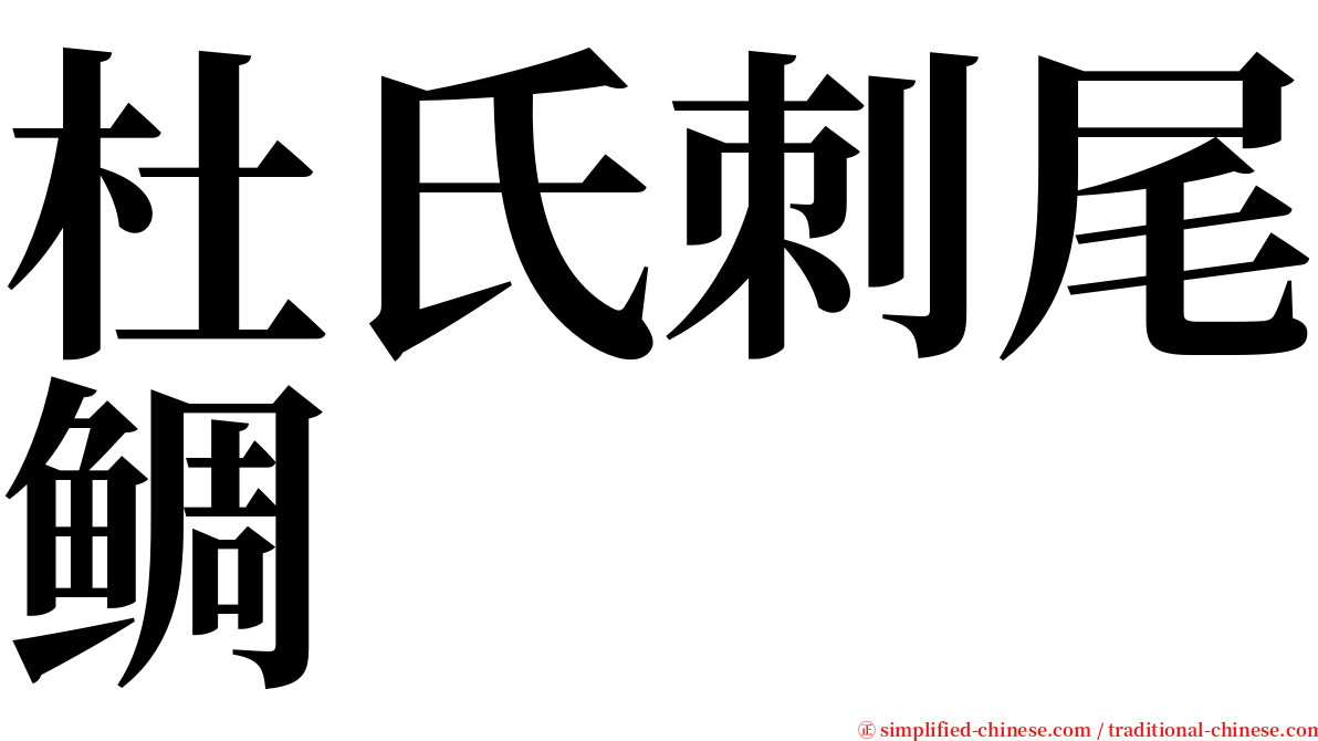 杜氏刺尾鲷 serif font