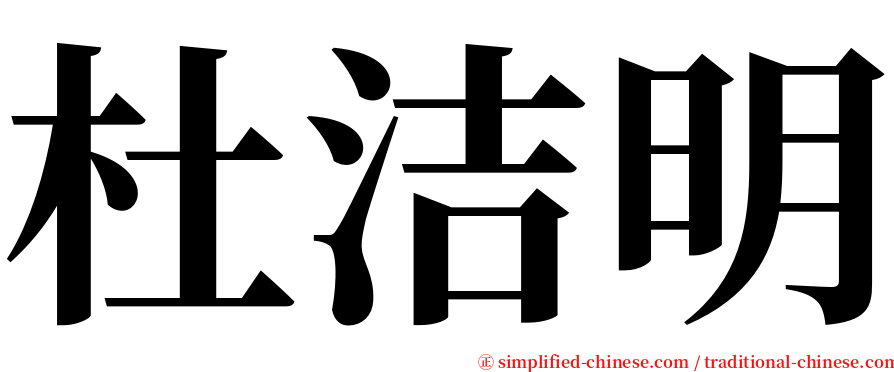 杜洁明 serif font