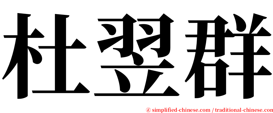 杜翌群 serif font