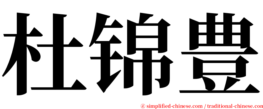 杜锦豊 serif font