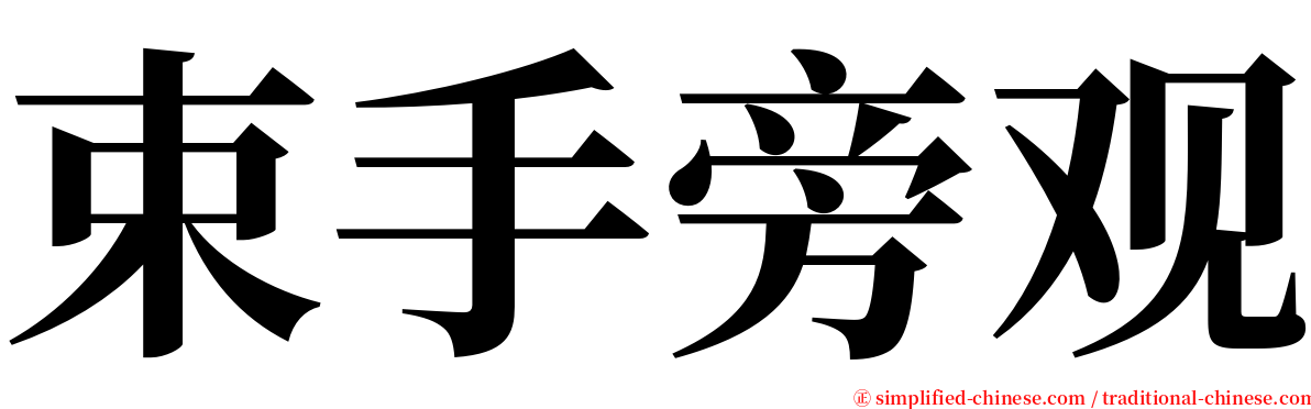 束手旁观 serif font