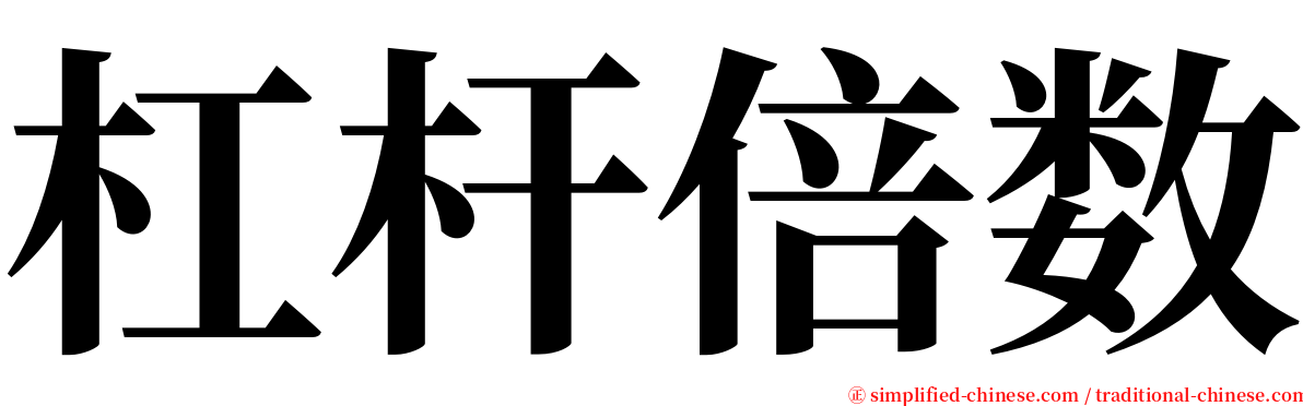 杠杆倍数 serif font