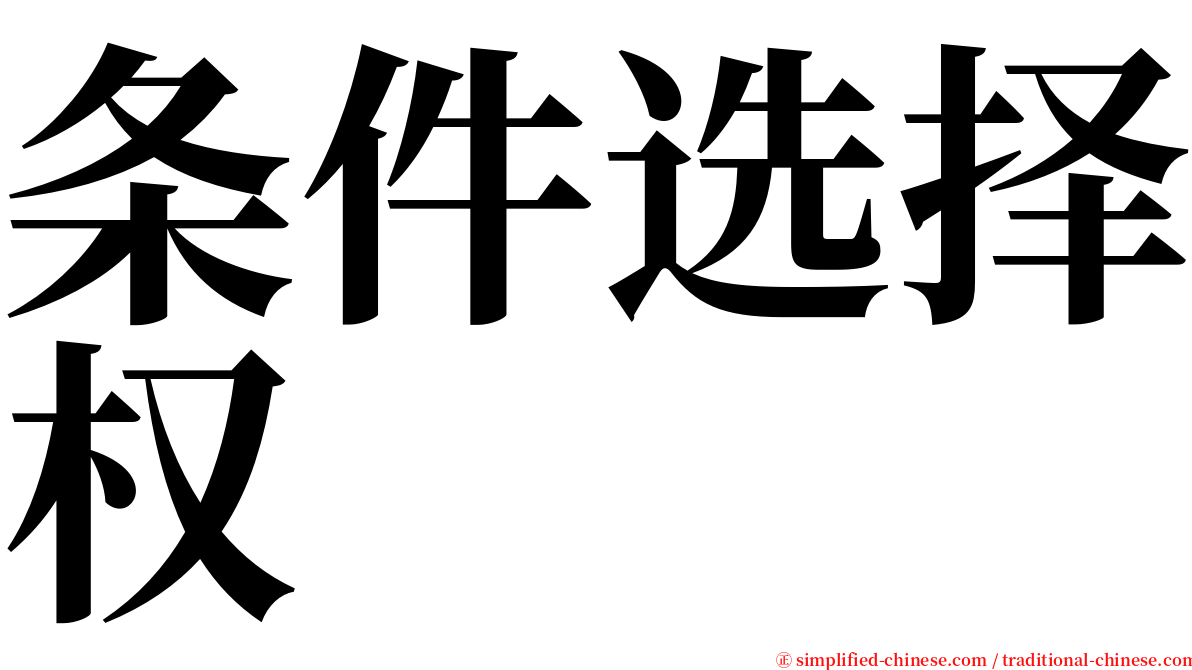 条件选择权 serif font