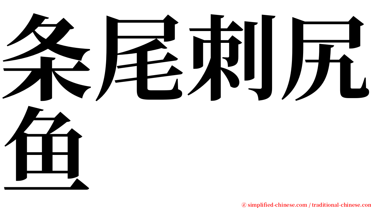 条尾刺尻鱼 serif font