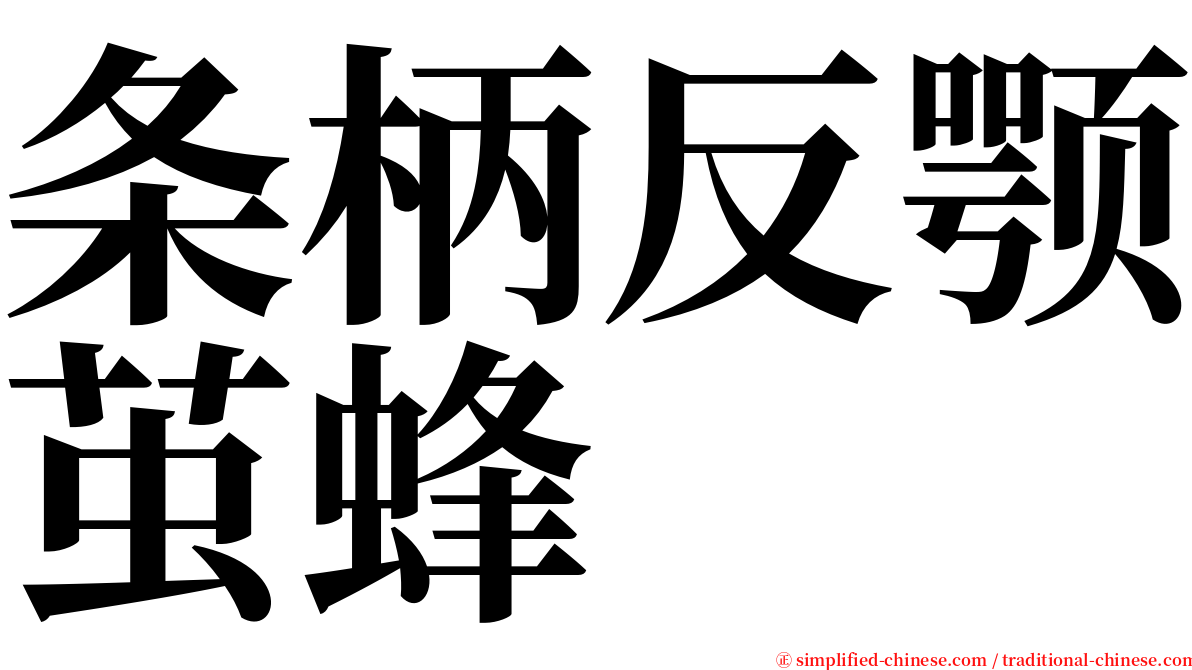 条柄反颚茧蜂 serif font