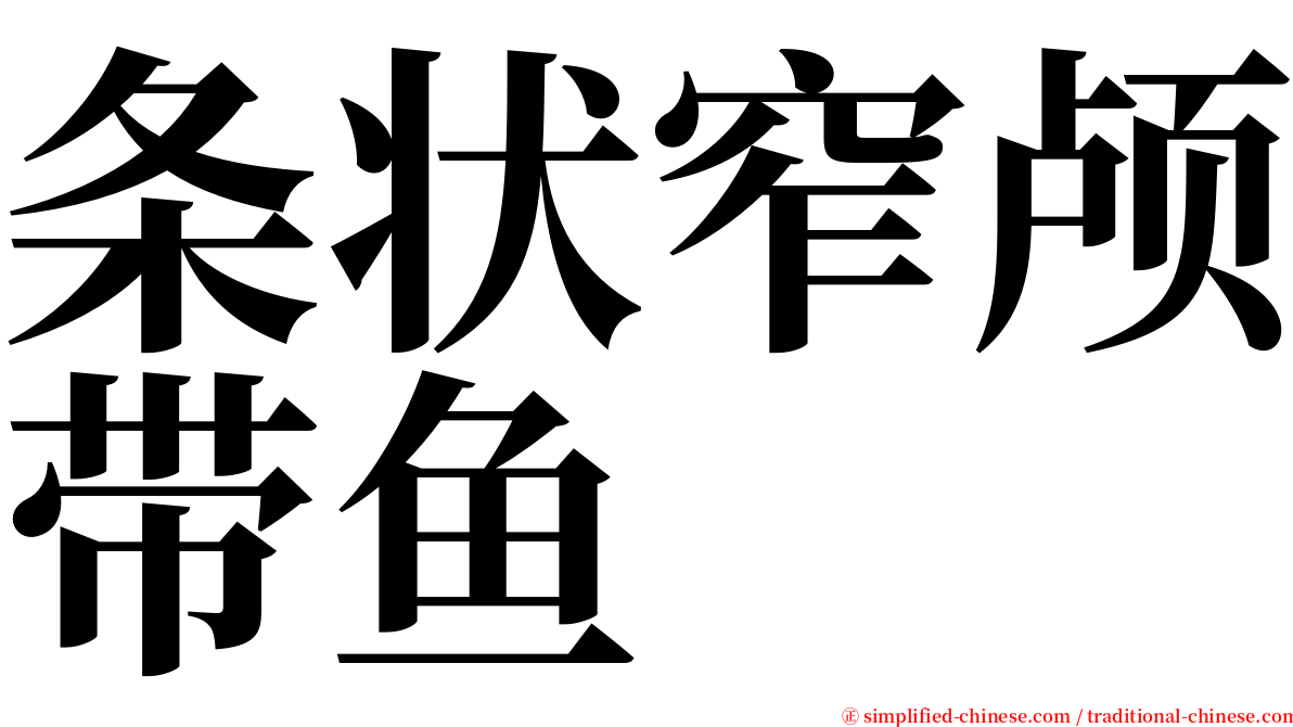 条状窄颅带鱼 serif font