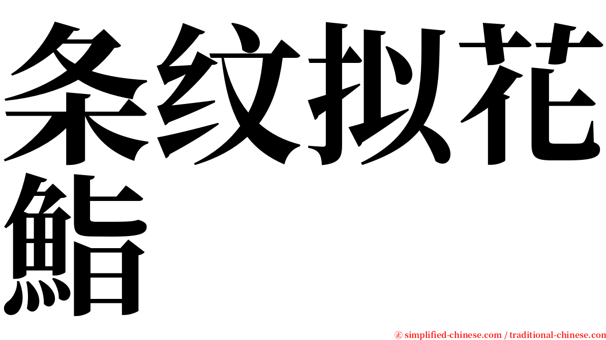 条纹拟花鮨 serif font