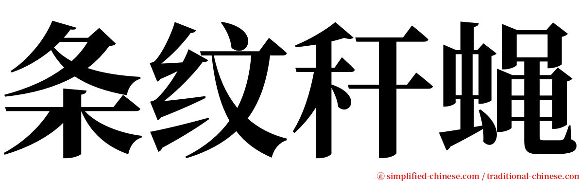 条纹秆蝇 serif font