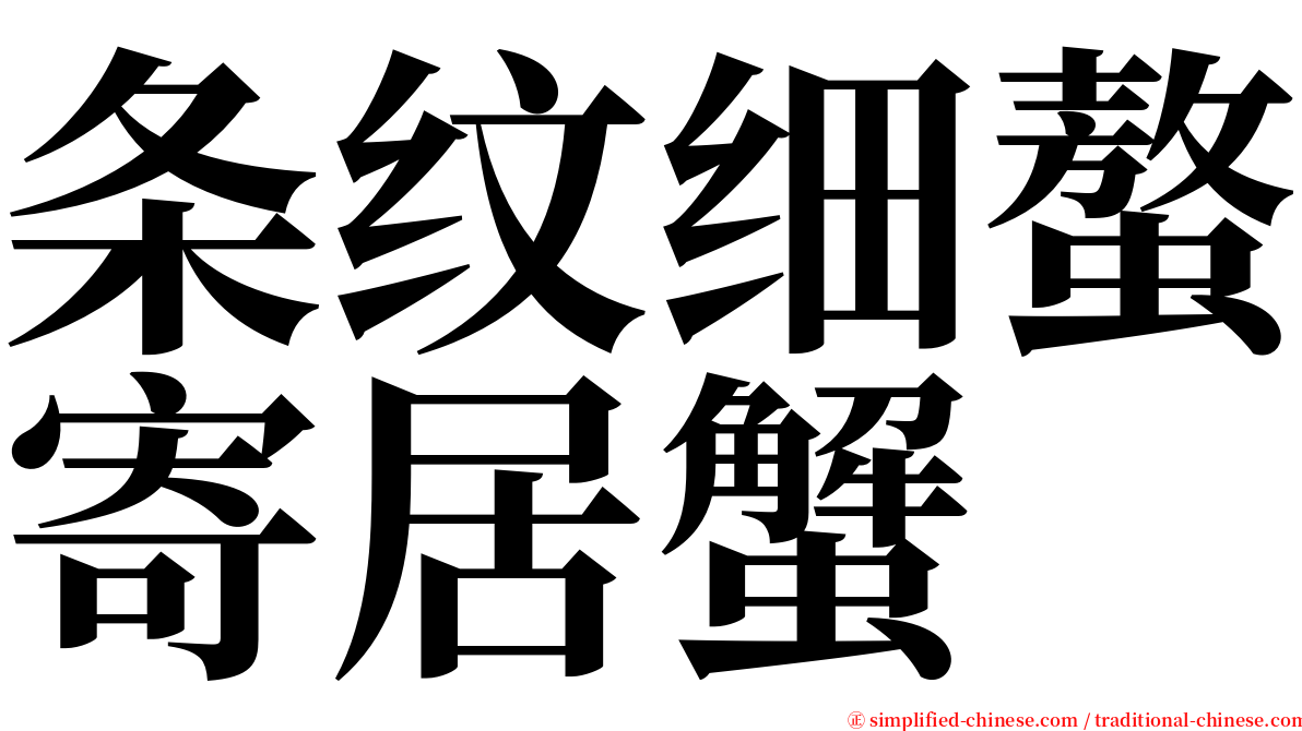 条纹细螯寄居蟹 serif font