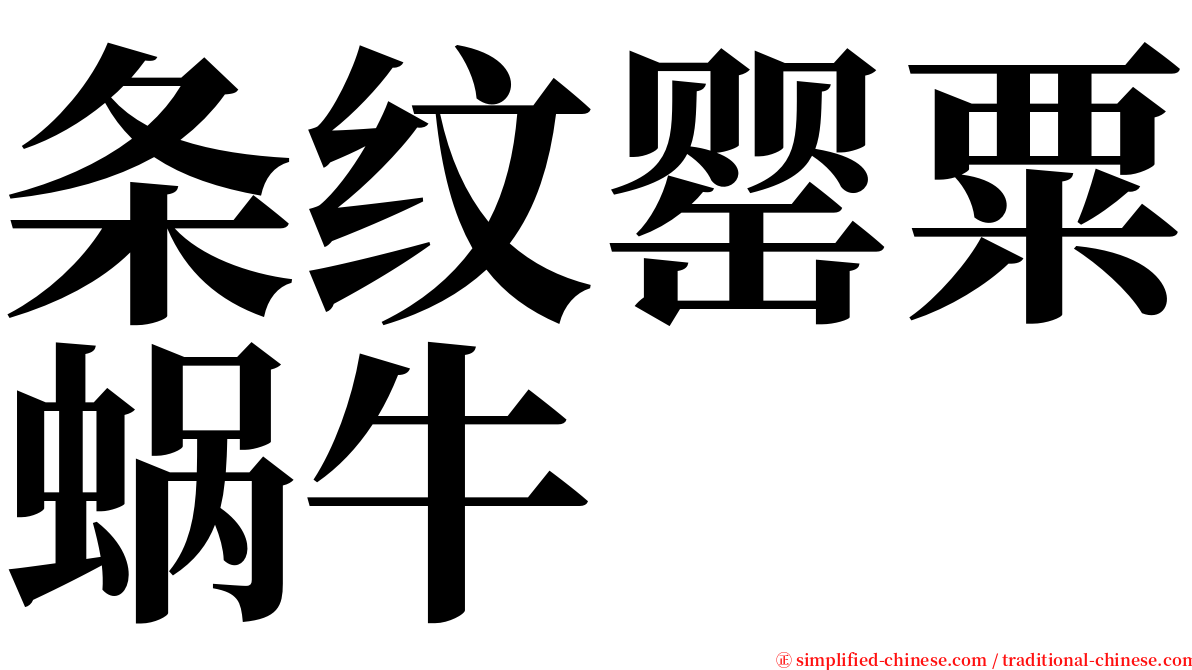 条纹罂粟蜗牛 serif font