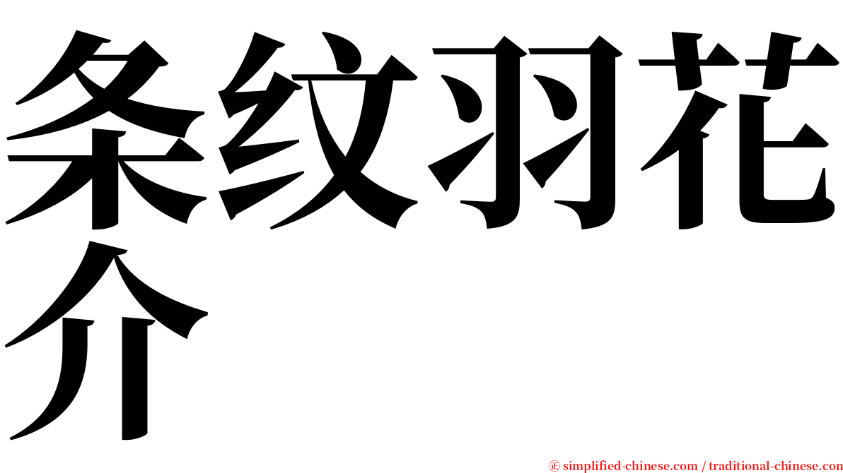 条纹羽花介 serif font