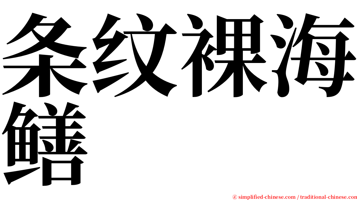 条纹裸海鳝 serif font