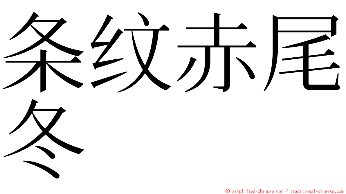 条纹赤尾冬 ming font