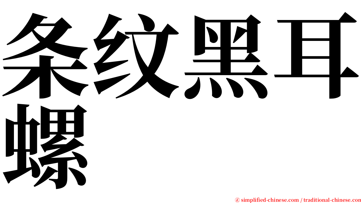 条纹黑耳螺 serif font