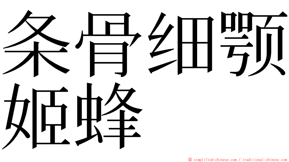 条骨细颚姬蜂 ming font