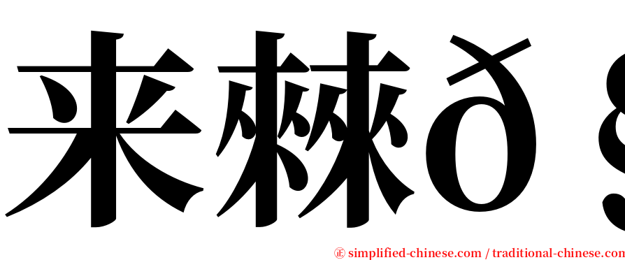 来㯤𧟜 serif font