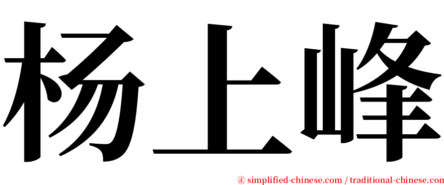 杨上峰 serif font