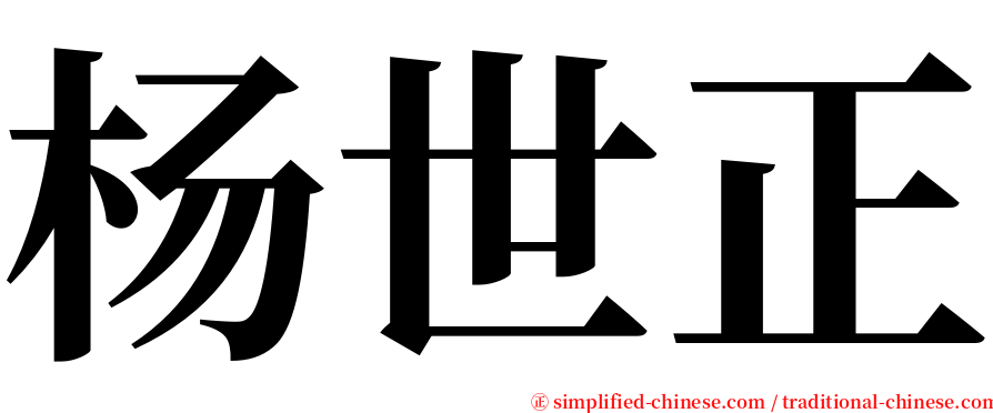 杨世正 serif font