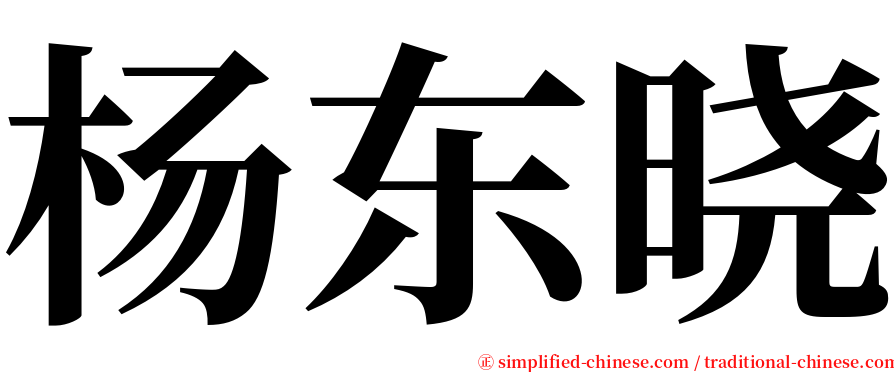 杨东晓 serif font