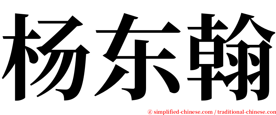 杨东翰 serif font