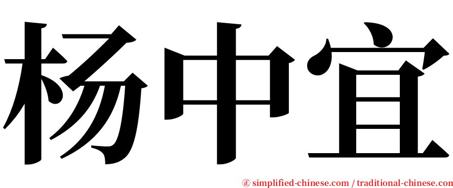 杨中宜 serif font