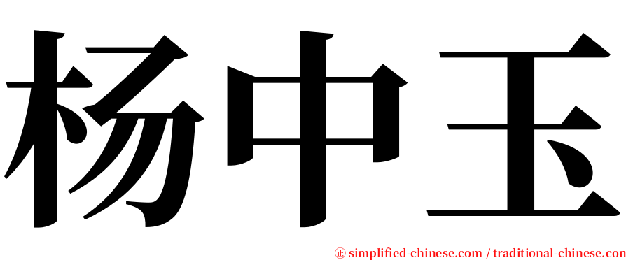 杨中玉 serif font
