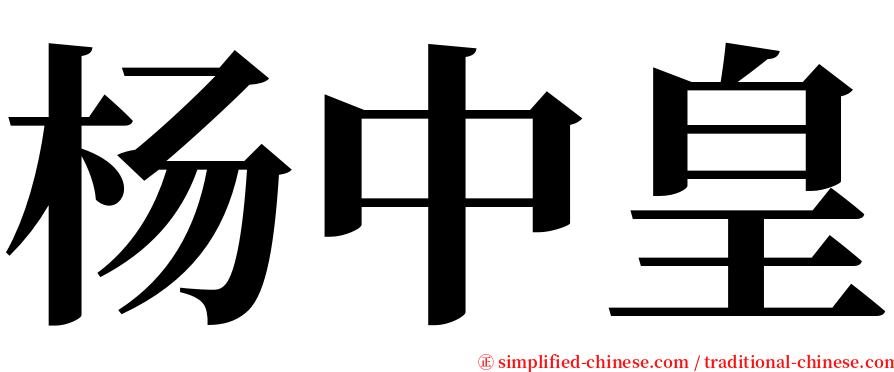 杨中皇 serif font