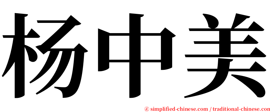 杨中美 serif font