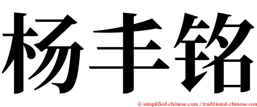 杨丰铭 serif font