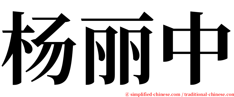 杨丽中 serif font