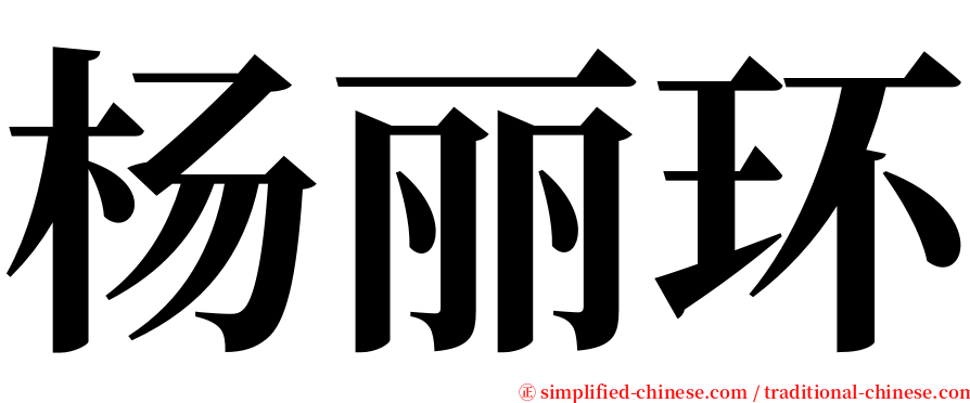 杨丽环 serif font
