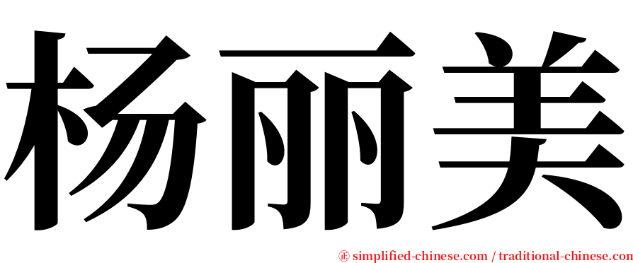 杨丽美 serif font