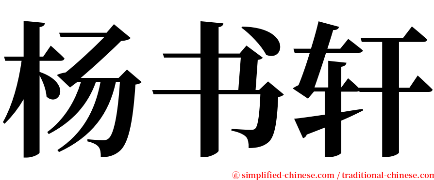 杨书轩 serif font