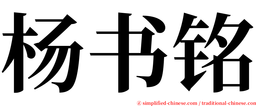 杨书铭 serif font