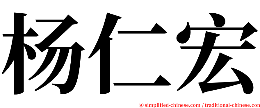 杨仁宏 serif font