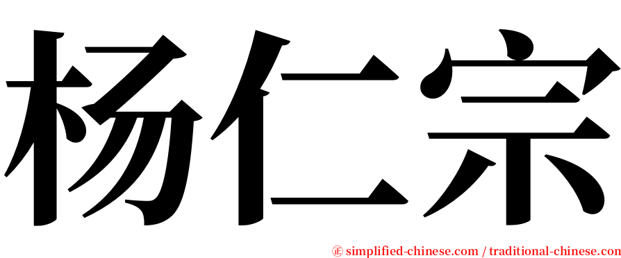 杨仁宗 serif font