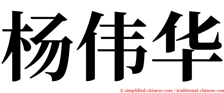 杨伟华 serif font