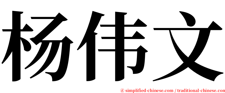 杨伟文 serif font
