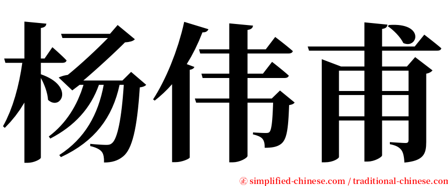 杨伟甫 serif font