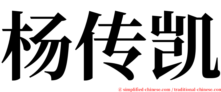 杨传凯 serif font