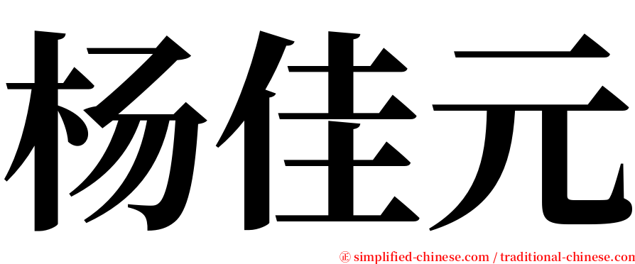 杨佳元 serif font