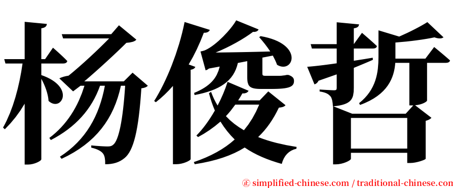 杨俊哲 serif font