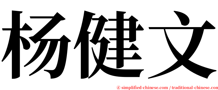 杨健文 serif font