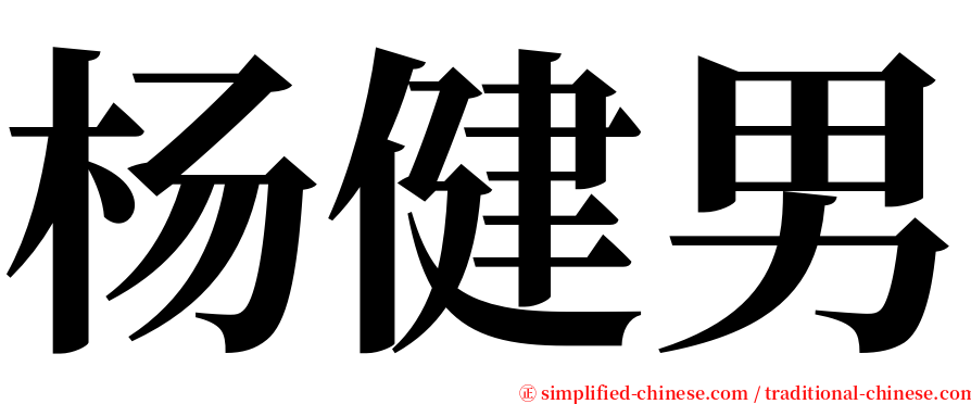 杨健男 serif font