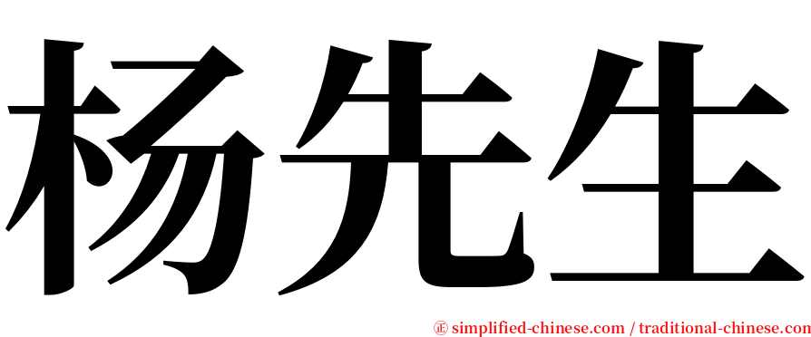 杨先生 serif font